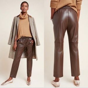 Anthropologie Vegan Leather Joggers